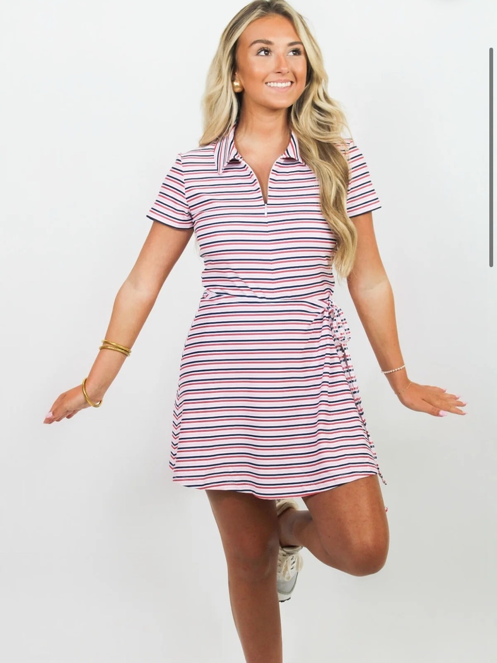 Smith & Quinn Ivy Wrap Dress Skort Romper Americana Stripe Activewear NWT XS